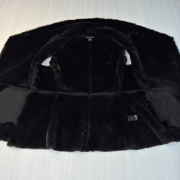 WHITE HOUSE BLACK MARKET Faux Suede Vest Black XS Asymmetric Pockets Streetwear - Picture 5 of 14